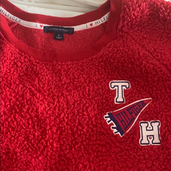 Tommy Hilfiger fluffy red sweater - Picture 3 of 4
